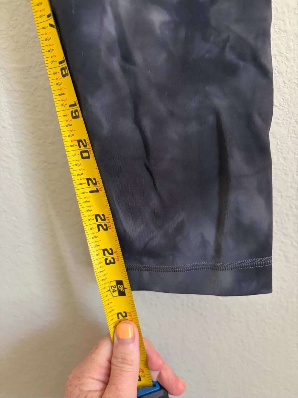 Lululemon High‎ Rise Cropped Leggings Diamond Dye Pitch Graphite Grey size 12